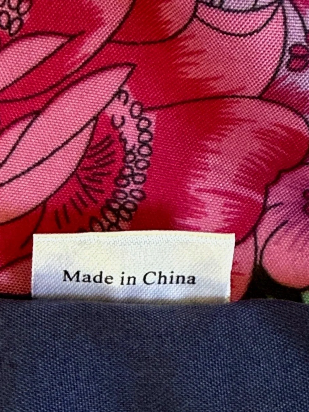 Floral Square Scarf Pink Navy Botanical 27 x 27 Rose Hydrangea Lily